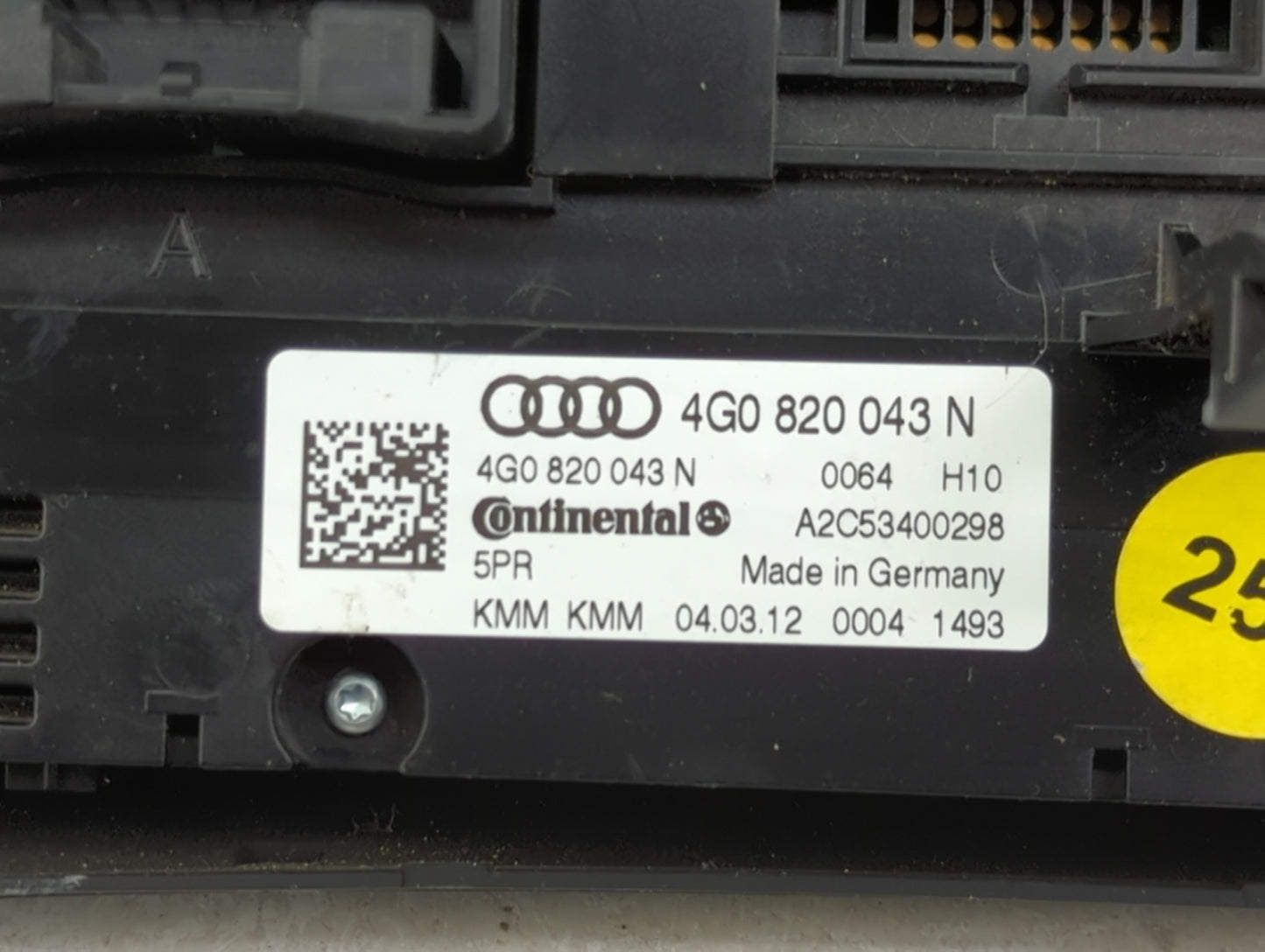 2012-2015 Audi A6 Climate Control Module Temperature AC/Heater Replacement P/N:4G0 820 043 N 4G0 820 043 AG Fits OEM Used Au