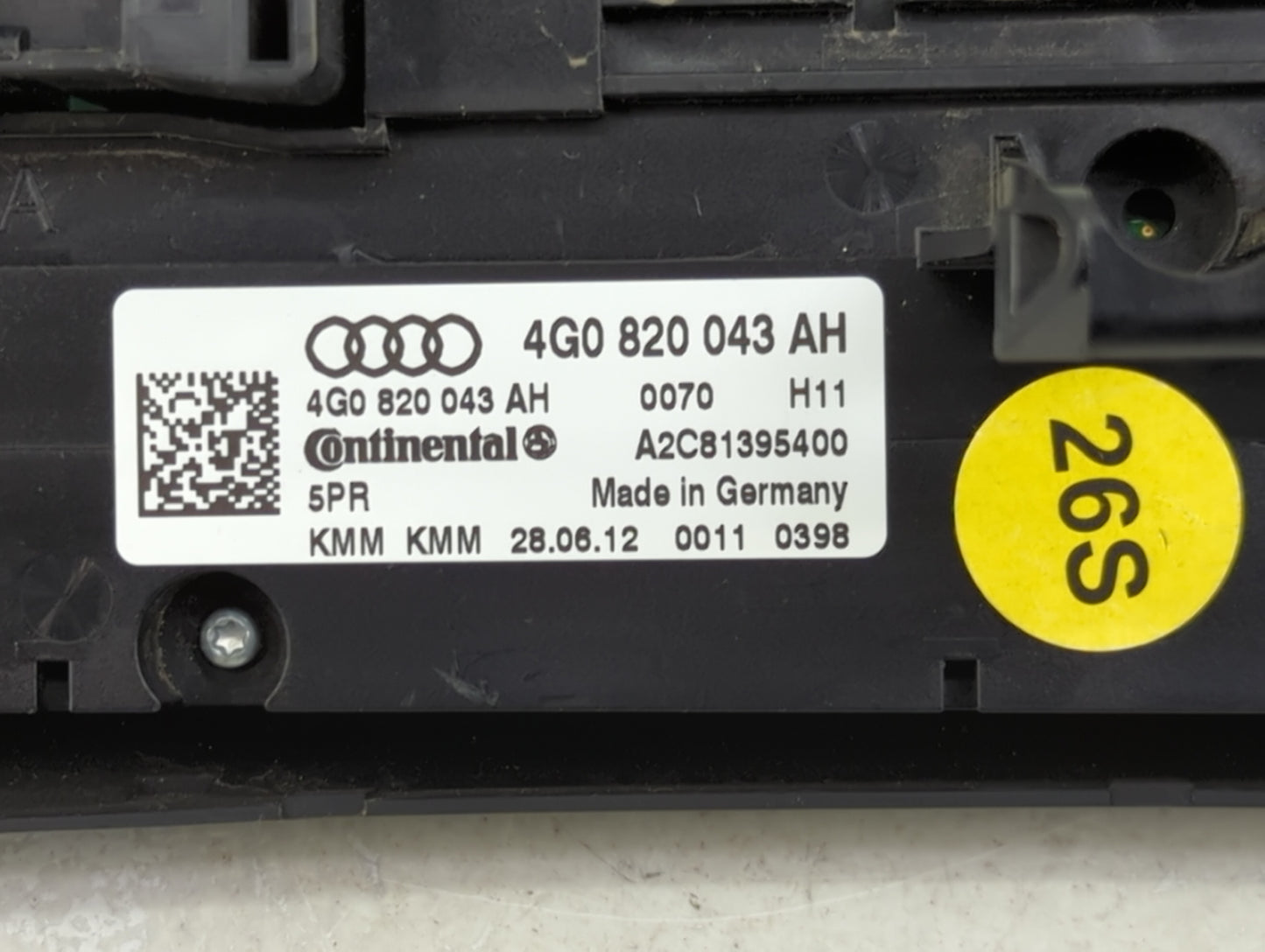 2012-2015 Audi A6 Climate Control Module Temperature AC/Heater Replacement P/N:4G0820043AH A2C81395400 Fits OEM Used Auto Pa