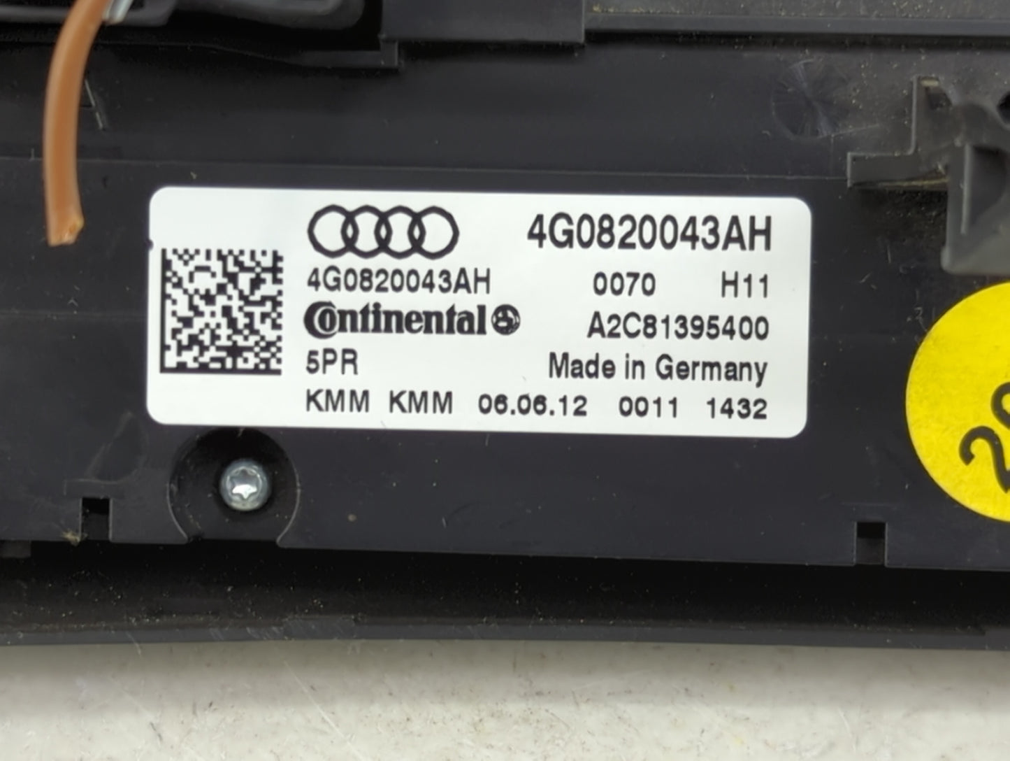 2012-2015 Audi A6 Climate Control Module Temperature AC/Heater Replacement P/N:4G0820043AH A2C81395400 Fits OEM Used Auto Pa