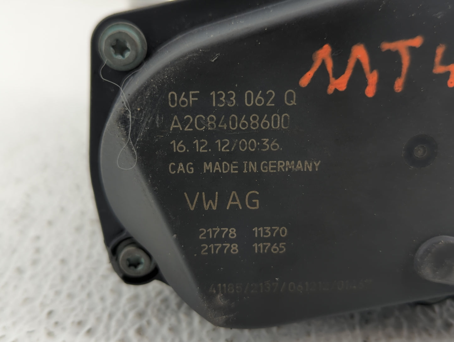 2012-2018 Audi A6 Throttle Body P/N:06F 133 062 T 06F 133 062 Q Fits OEM Used Auto Parts - Oemusedautoparts1.com