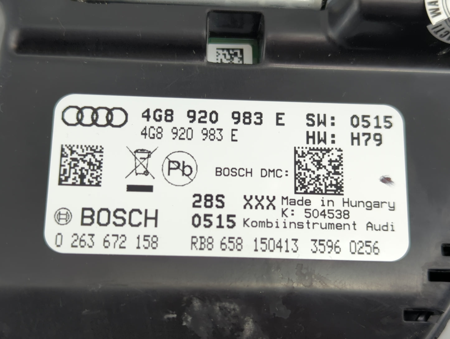 2012-2015 Audi A6 Instrument Cluster Speedometer Gauges P/N:4GB 920 983 E Fits Fits 2012 2013 2014 2015 OEM Used Auto Parts