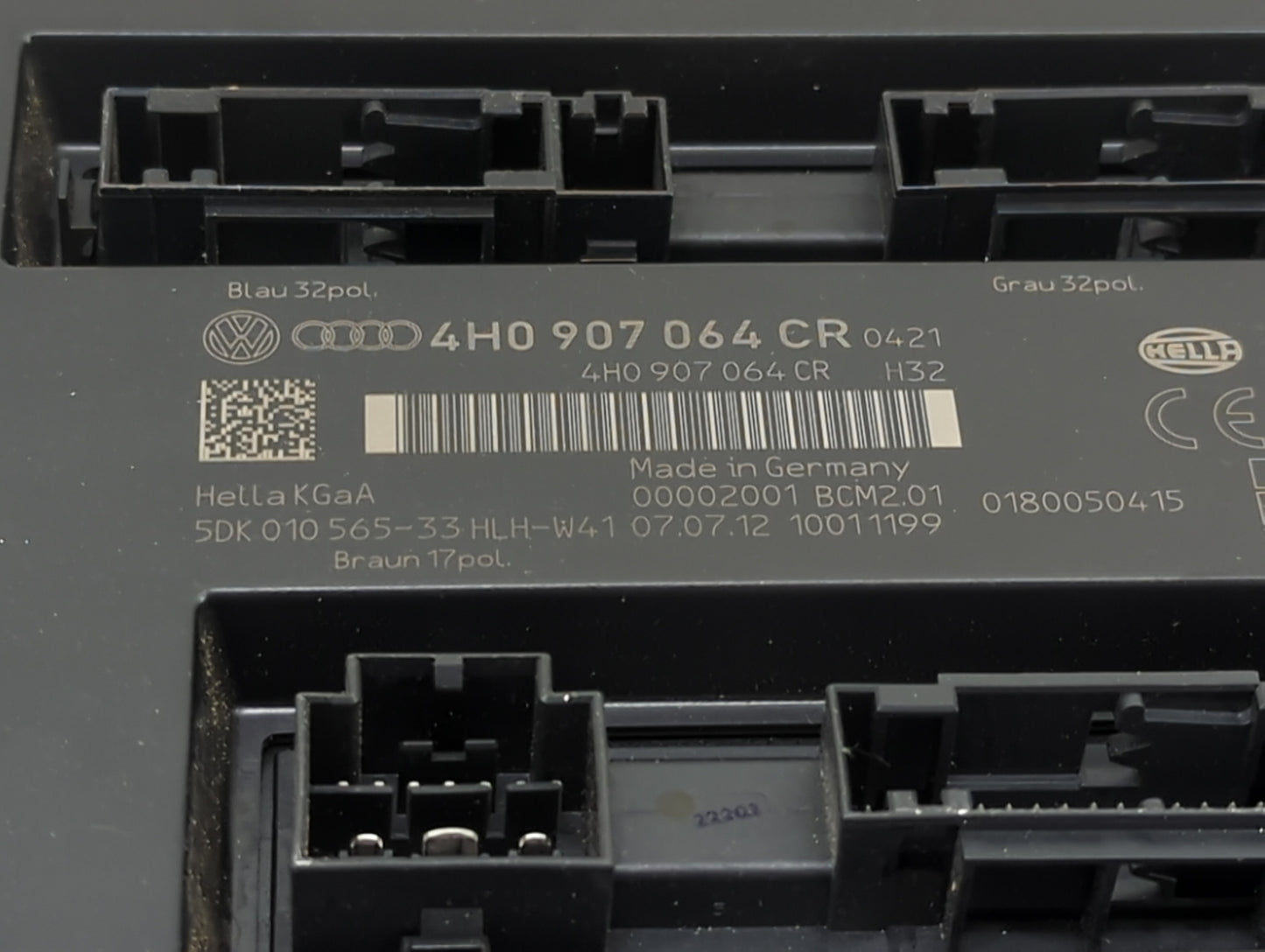 2013 Audi A7 Body Control Module Bcm 4h0907064cr|nbgbcm2|z694a-bcm2 - Oemusedautoparts1.com