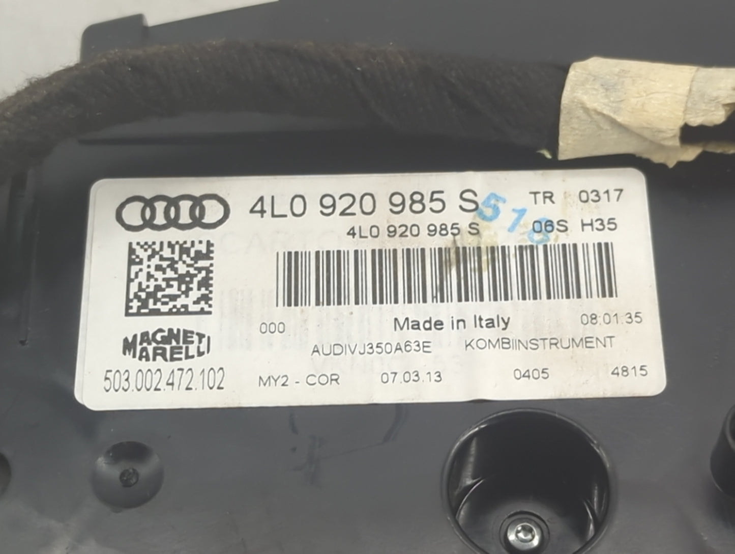 2013-2015 Audi Q7 Instrument Cluster Speedometer Gauges P/N:4L0920985S 503002472102, AUDIVJ350A63E Fits Fits 2013 2014 2015