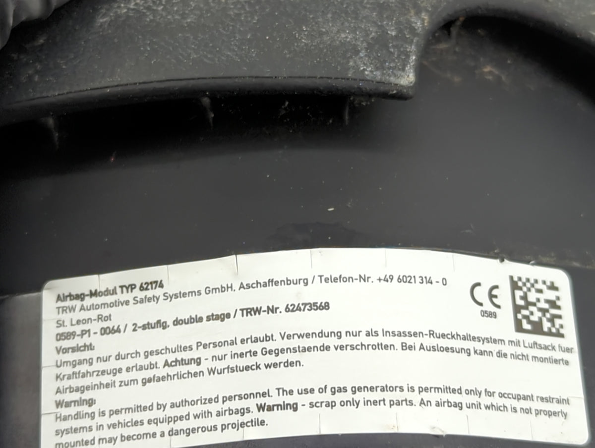 2013 Audi Q7 Air Bag Driver Left Steering Wheel Mounted Black - Oemusedautoparts1.com