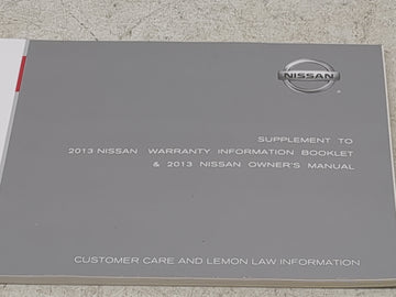 2013 Blank Key Nissan Owners Manual Book Guide OEM Used Auto Parts