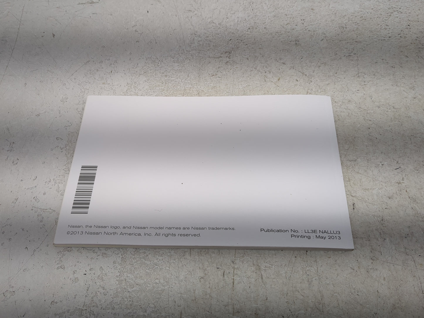 2013 Blank Key Nissan Owners Manual Book Guide OEM Used Auto Parts - Oemusedautoparts1.com