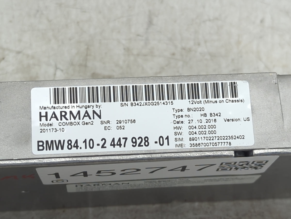 2012-2015 Bmw 328i Telematics Control Module 1452747 - Oemusedautoparts1.com