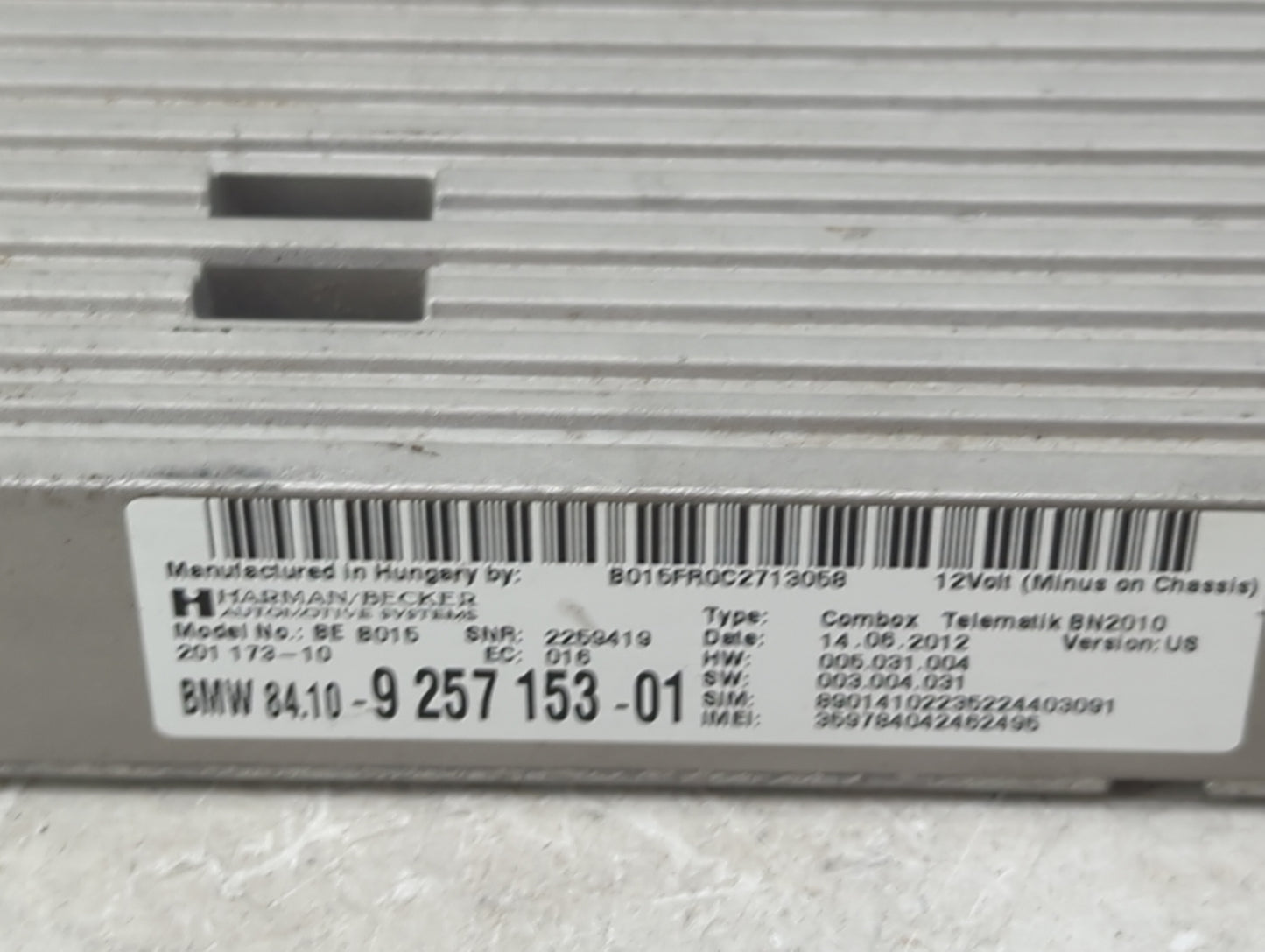 2012-2015 Bmw 328i Telematics Control Module 1452843 - Oemusedautoparts1.com