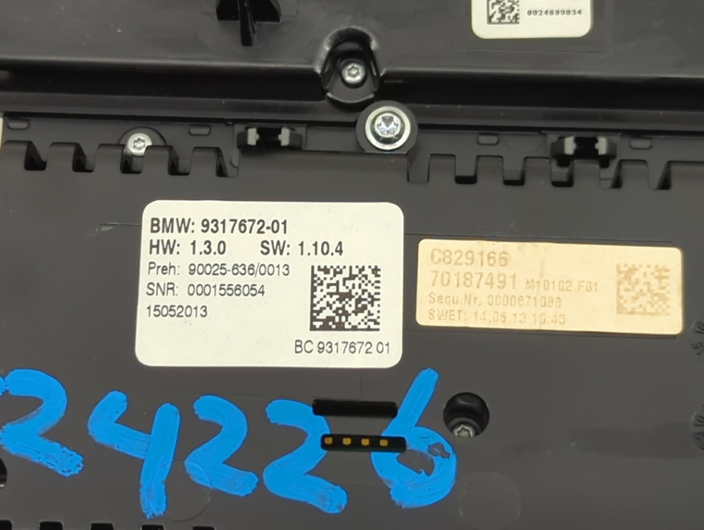 2011-2016 Bmw 535i Climate Control Module Temperature AC/Heater Replacement P/N:9317672-01 9317672 Fits OEM Used Auto Parts