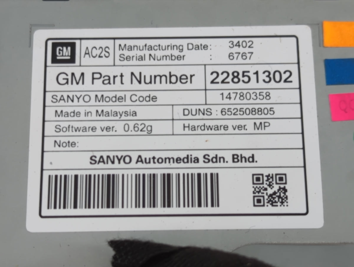 2012-2013 Buick Regal Information Radio Display Screen 1172237 - Oemusedautoparts1.com