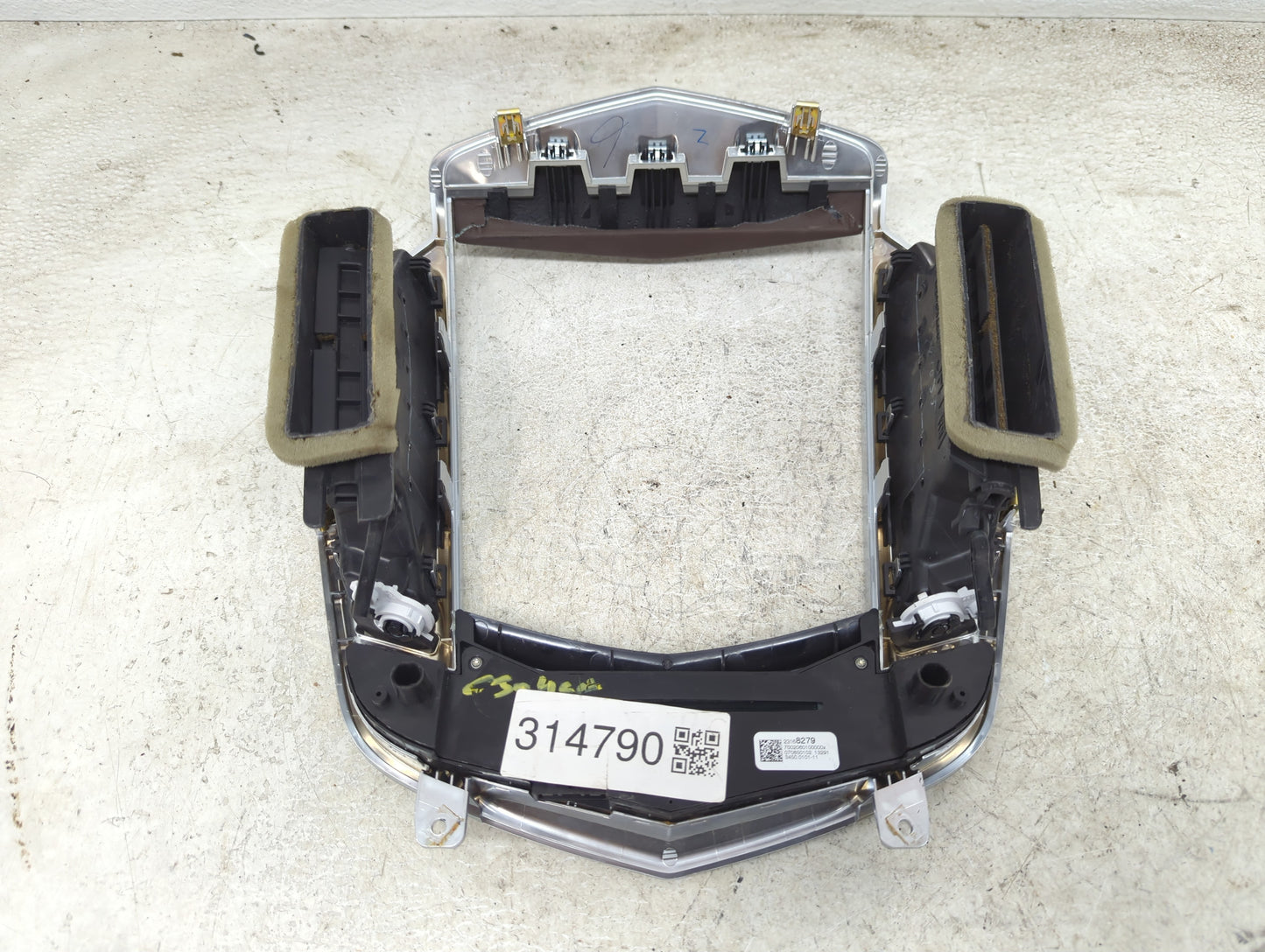 2013 Cadillac Srx Radio Climate Panel Bezel Silver - Oemusedautoparts1.com