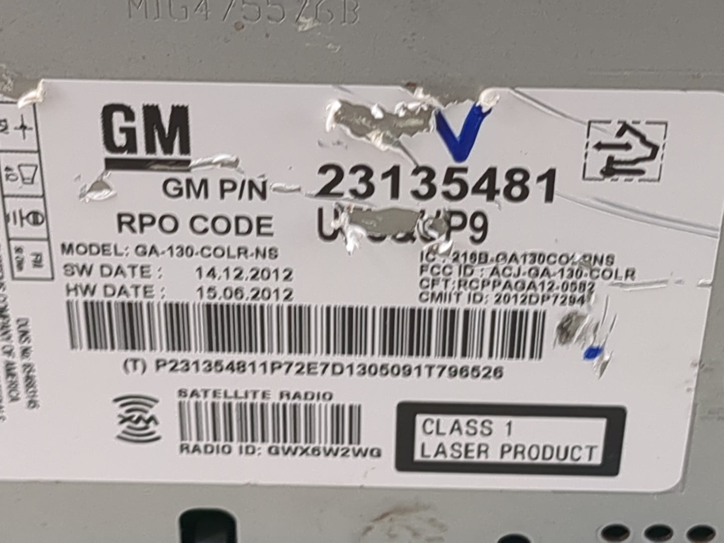 2013 Chevrolet Equinox Radio AM FM Cd Player Receiver Replacement P/N:23135481 GA-130-COLR-NS, ACJ-GA-130-COLR, MTG475613 Fi