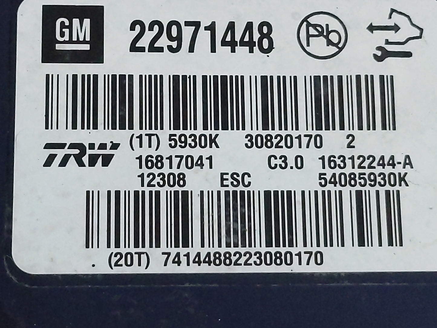 2013-2016 Chevrolet Malibu ABS Pump Control Module Replacement P/N:22971448 Fits Fits 2012 2013 2014 2015 2016 OEM Used Auto
