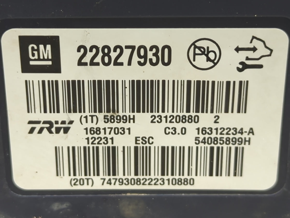 2013-2016 Chevrolet Malibu Anti-Lock Brake ABS Pump Module Actuator OEM P/N:22827930 Fits Fits 2012 2013 2014 2015 2016 OEM
