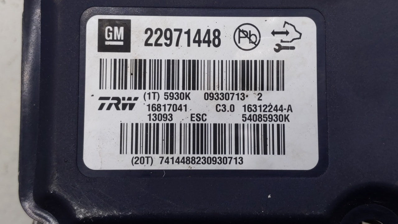 2013-2016 Chevrolet Malibu ABS Pump Control Module Replacement P/N:22971448 Fits Fits 2012 2013 2014 2015 2016 OEM Used Auto