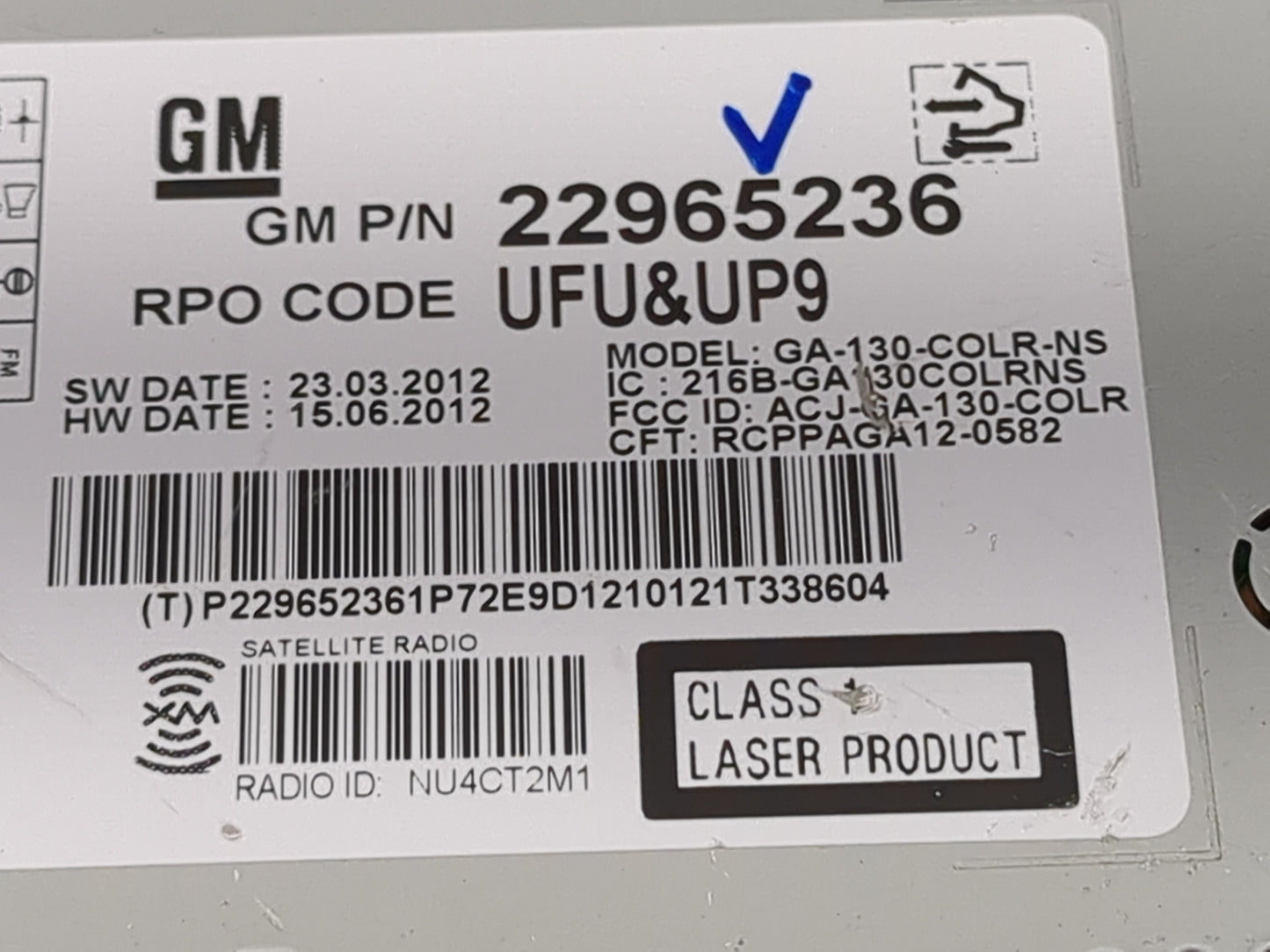 2013 Chevrolet Malibu Radio AM FM Cd Player Receiver Replacement Fits OEM Used Auto Parts - Oemusedautoparts1.com