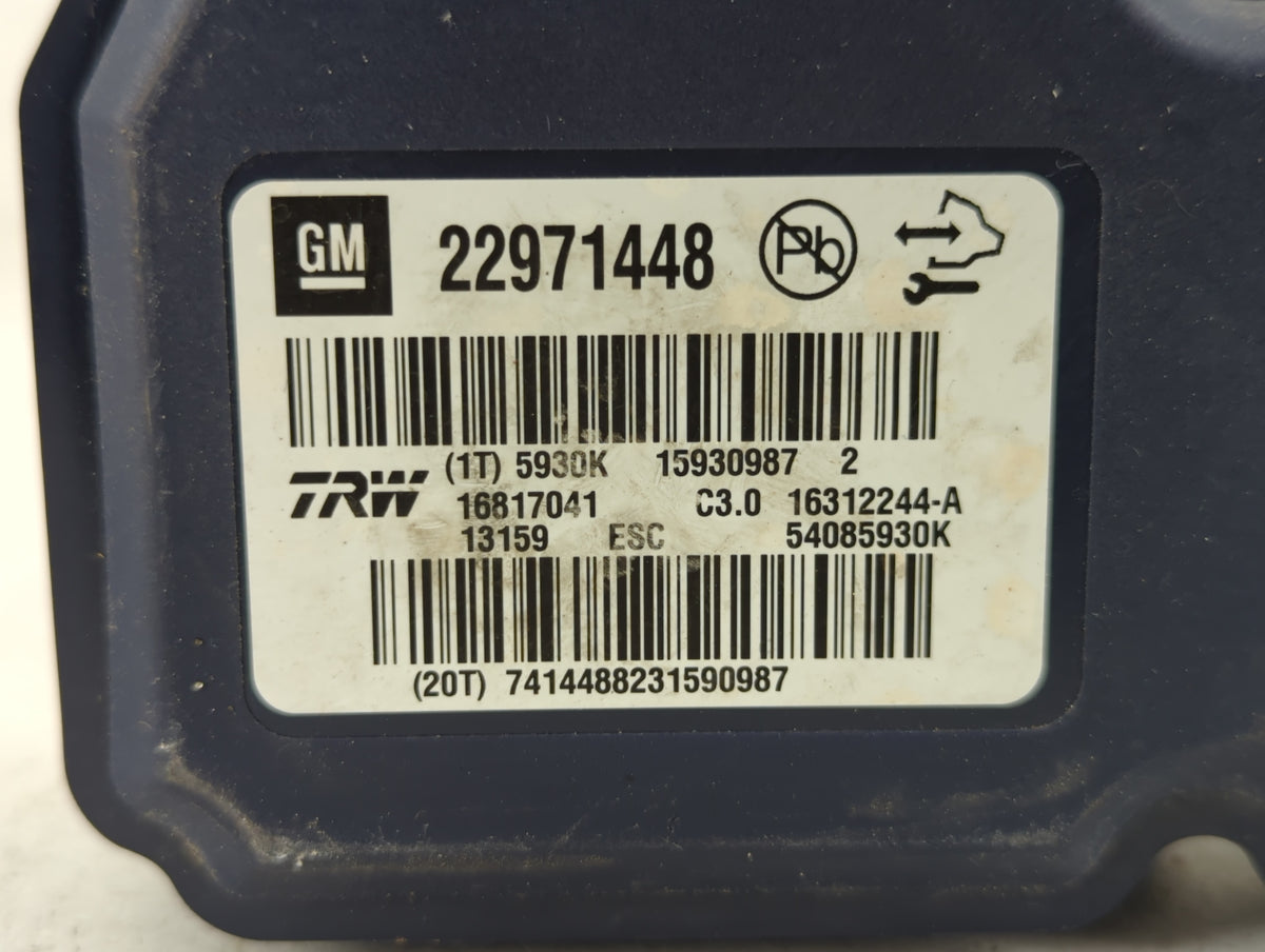 2013-2016 Chevrolet Malibu Anti-Lock Brake ABS Pump Module Actuator OEM P/N:22971448 22863598 Fits Fits 2012 2013 2014 2015
