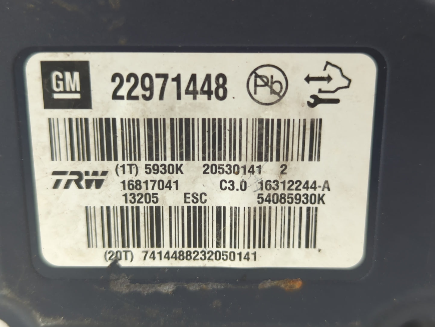 2013-2016 Chevrolet Malibu ABS Pump Control Module Replacement P/N:22971448 Fits Fits 2012 2013 2014 2015 2016 OEM Used Auto