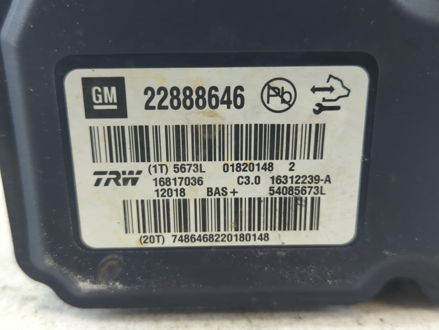 2013-2016 Chevrolet Malibu ABS Pump Control Module Replacement P/N:22888646 Fits Fits 2012 2013 2014 2015 2016 OEM Used Auto
