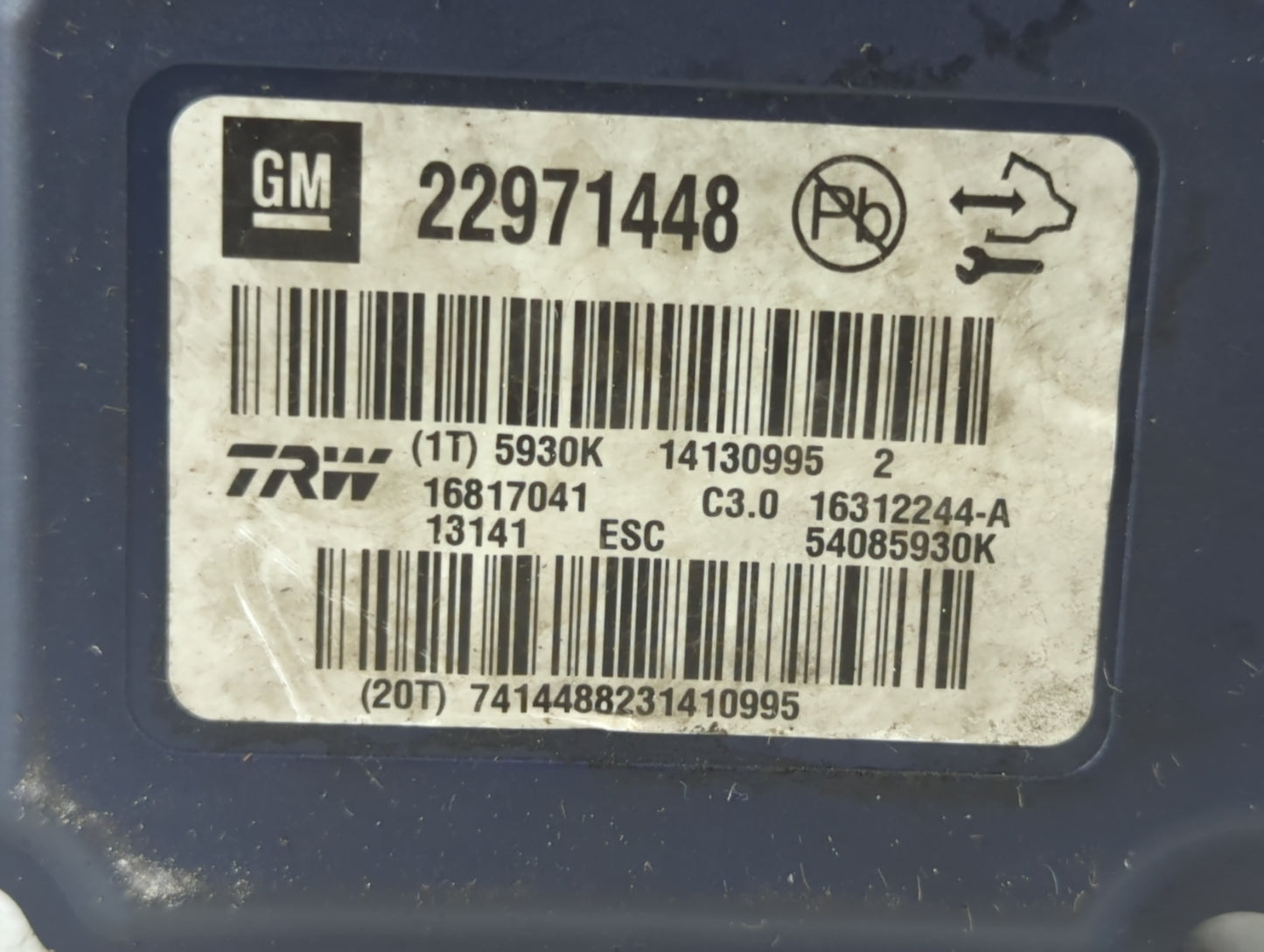 2013-2016 Chevrolet Malibu ABS Pump Control Module Replacement P/N:22971448 Fits Fits 2012 2013 2014 2015 2016 OEM Used Auto