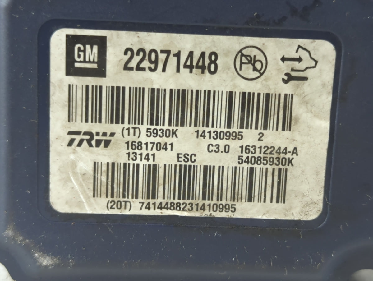 2013-2016 Chevrolet Malibu Anti-Lock Brake ABS Pump Module Actuator OEM P/N:22971448 Fits Fits 2012 2013 2014 2015 2016 OEM
