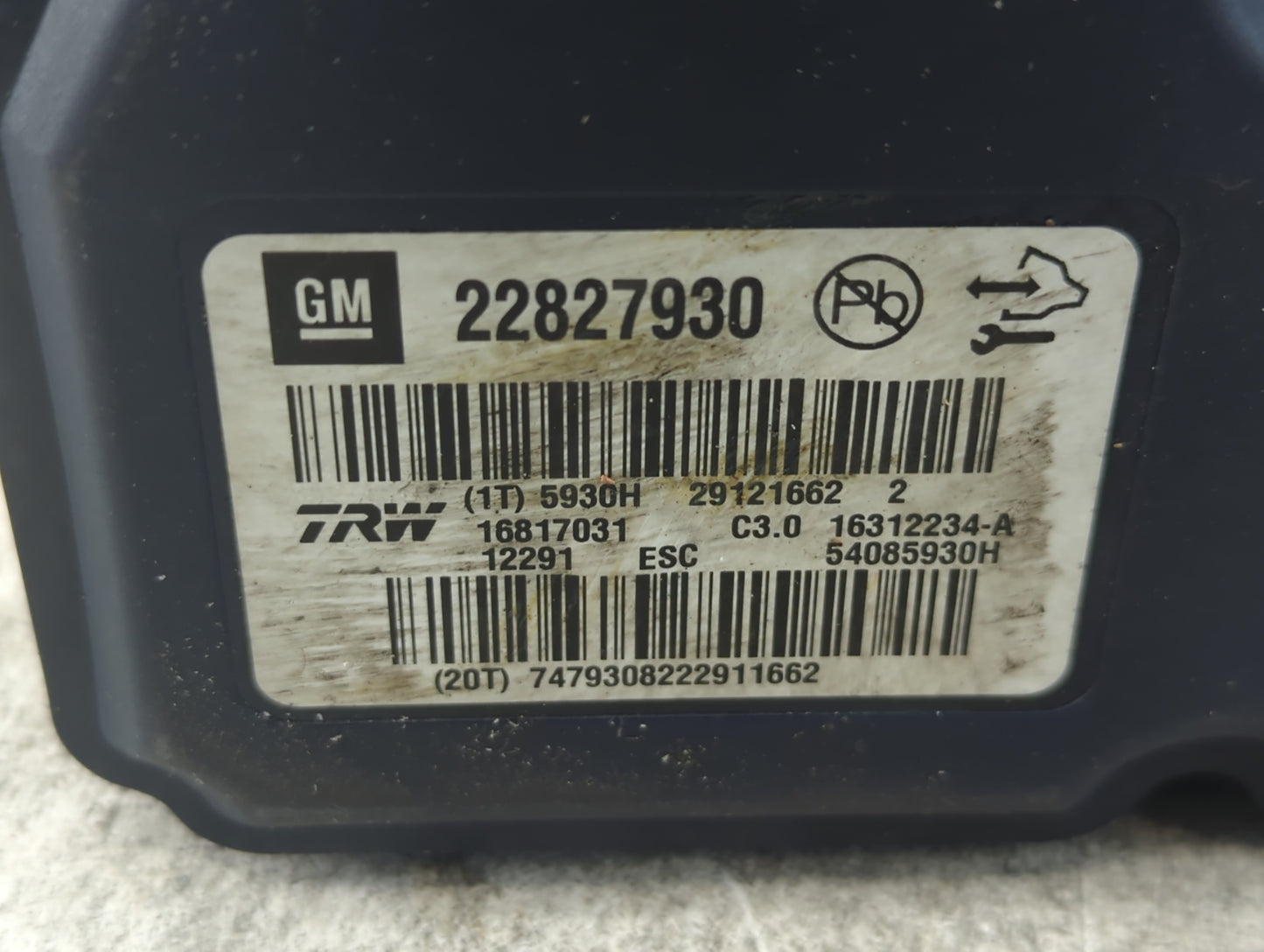 2013-2016 Chevrolet Malibu ABS Pump Control Module Replacement P/N:22827930 Fits Fits 2012 2013 2014 2015 2016 OEM Used Auto