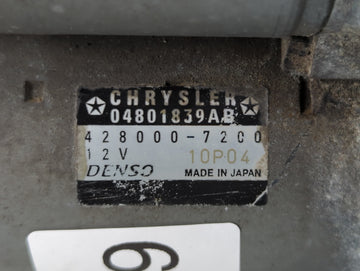 2011-2014 Chrysler 200 Car Starter Motor Solenoid OEM P/N:04801839AB 428000-7200 Fits Fits 2011 2012 2013 2014 OEM Used Auto Parts