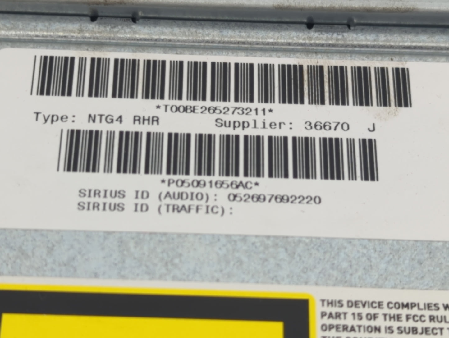 2011 Dodge Avenger Radio AM FM Cd Player Receiver Replacement P/N:P05091656AC T00BE265273211 Fits Fits 2013 2014 OEM Used Au