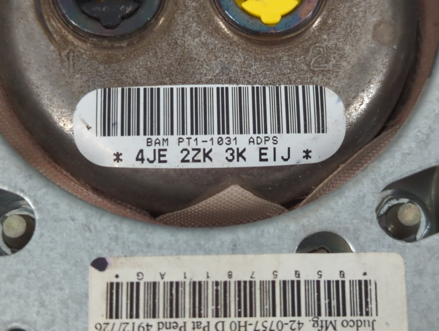 2013 Dodge Caravan Air Bag Driver Left Steering Wheel Mounted P/N:4JE 2ZK 3K Fits Fits 2012 OEM Used Auto Parts - Oemusedaut