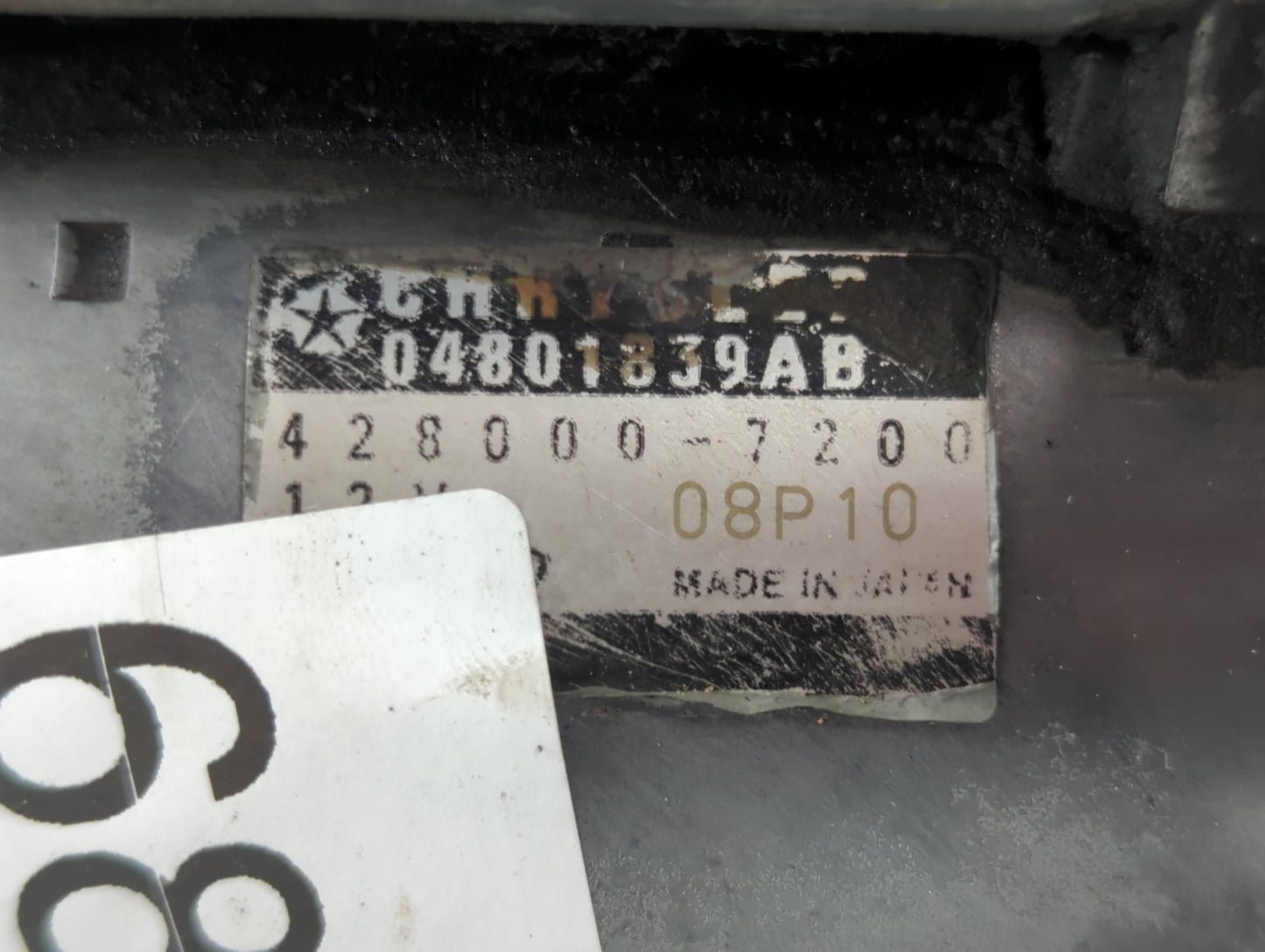 2013 Dodge Caravan Car Starter Motor Solenoid OEM P/N:428000-7200 04801839AB Fits OEM Used Auto Parts - Oemusedautoparts1.co