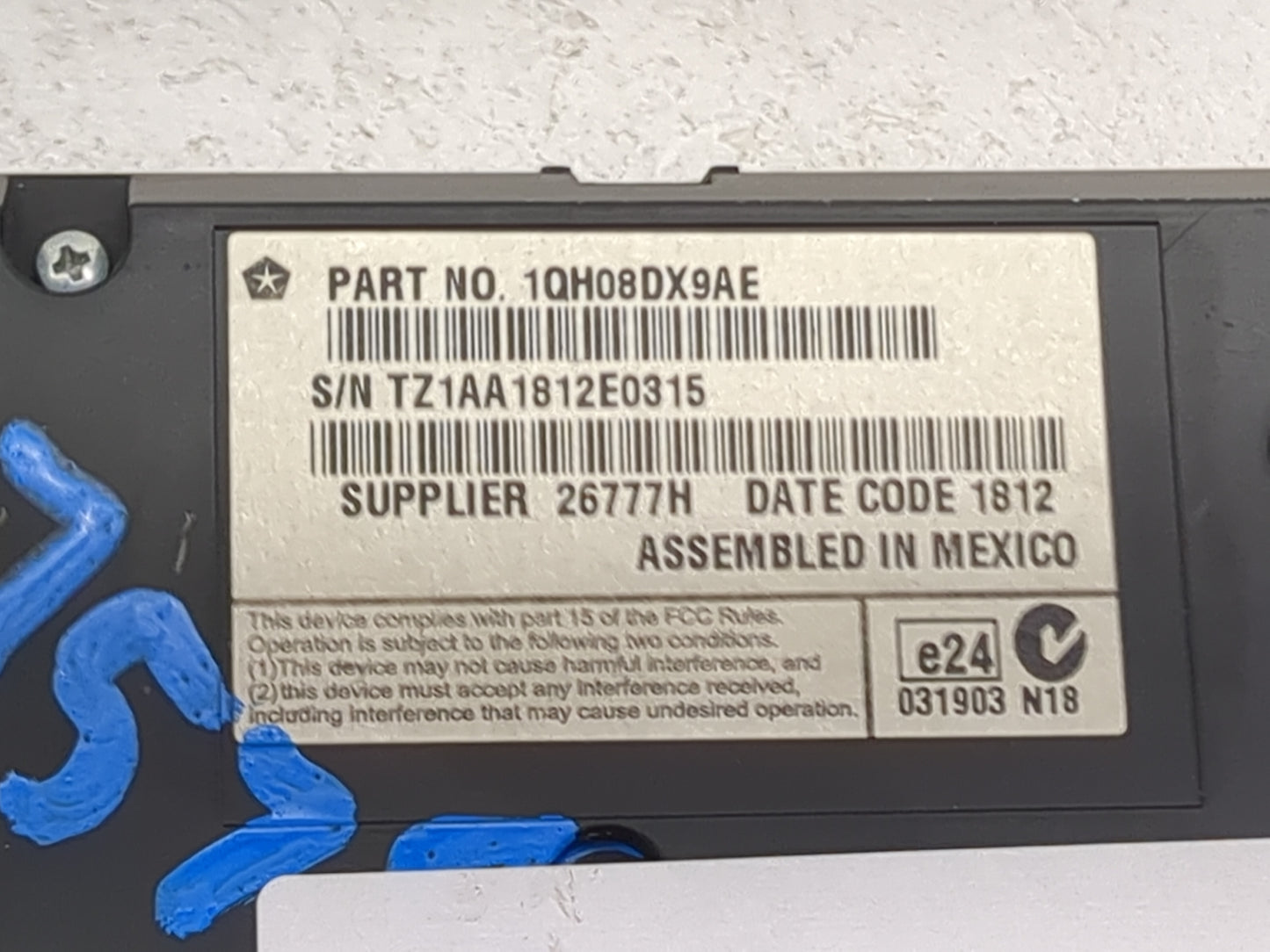 2013-2014 Dodge Charger Climate Control Module Temperature AC/Heater Replacement P/N:1QH08DX9AE Fits Fits 2013 2014 OEM Used