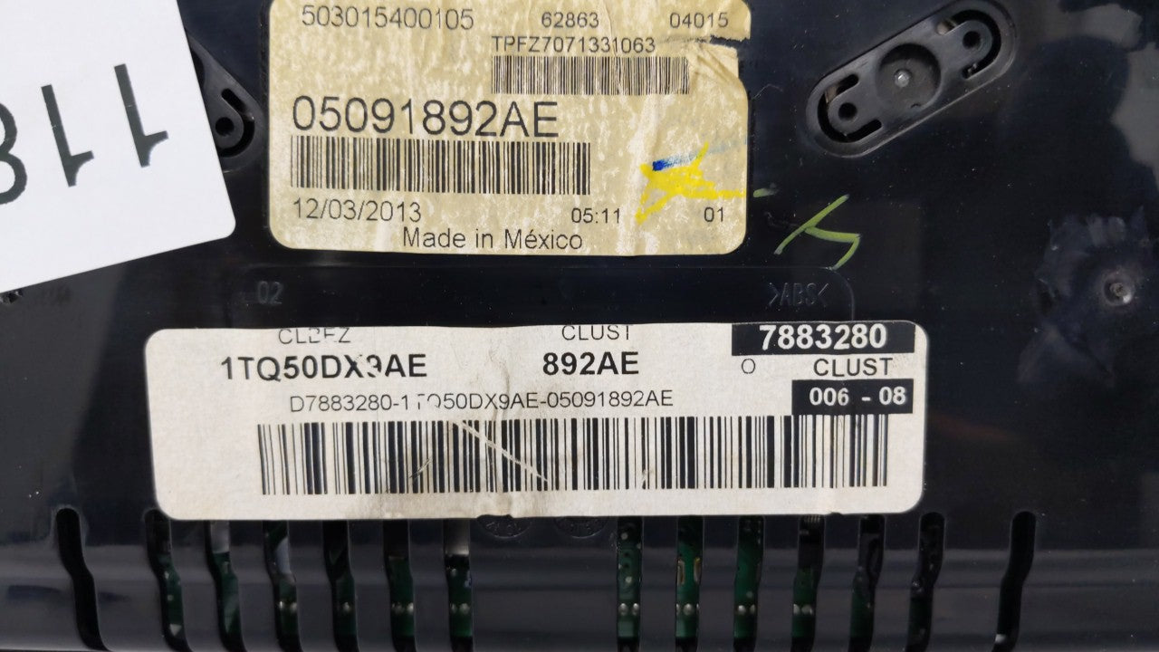 2013 Dodge Dart Instrument Cluster Speedometer Gauges P/N:05091892AE 05091892AC Fits OEM Used Auto Parts - Oemusedautoparts1