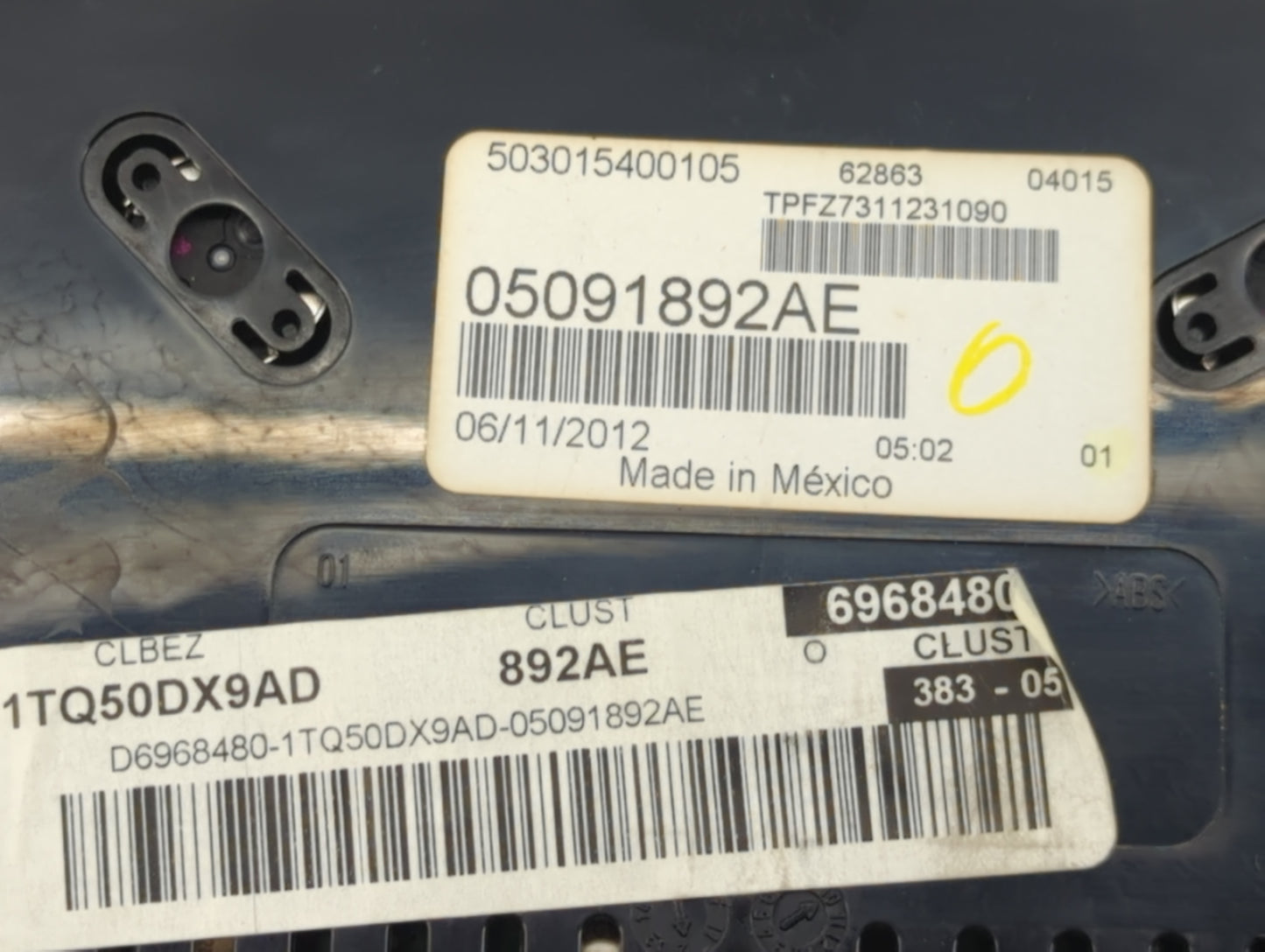 2013 Dodge Dart Instrument Cluster Speedometer Gauges P/N:05091892AE Fits OEM Used Auto Parts - Oemusedautoparts1.com