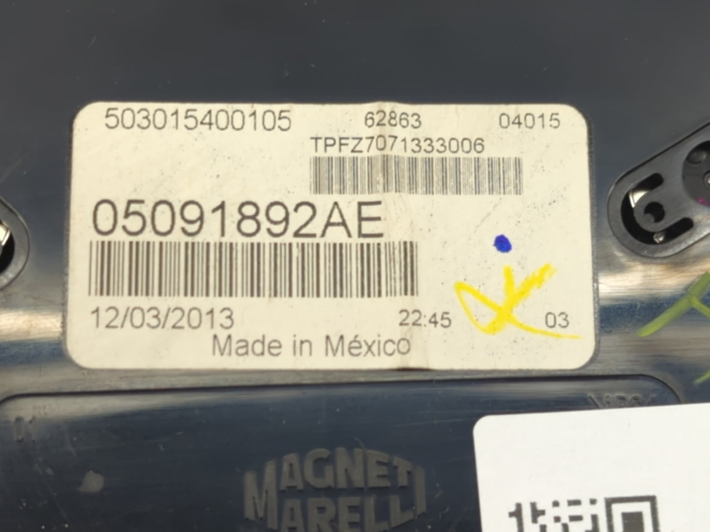 2013 Dodge Dart Instrument Cluster Speedometer Gauges P/N:05091892AE Fits OEM Used Auto Parts - Oemusedautoparts1.com