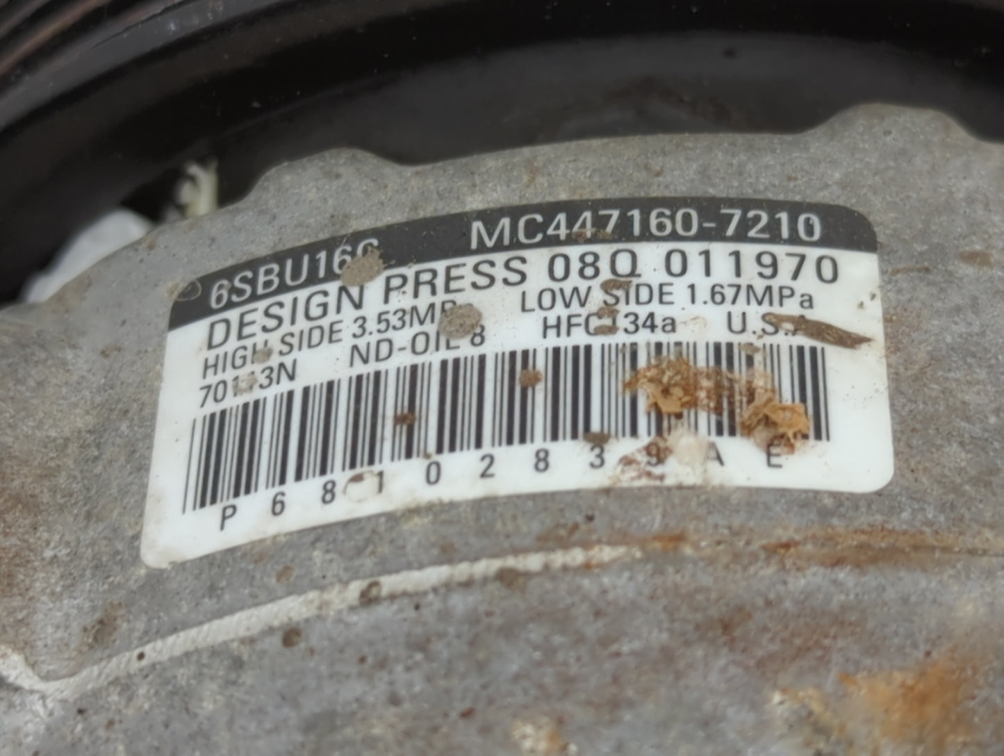 2013-2013 Dodge Dart Air Conditioning A/c Ac Compressor Oem 1466708 - Oemusedautoparts1.com