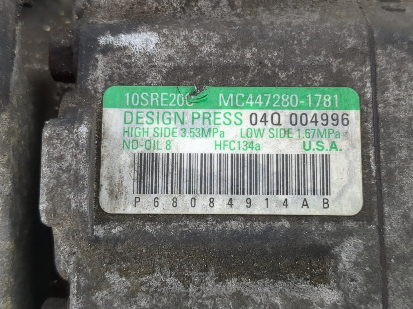 2011-2019 Dodge Journey Air Conditioning A/c Ac Compressor Oem - Oemusedautoparts1.com