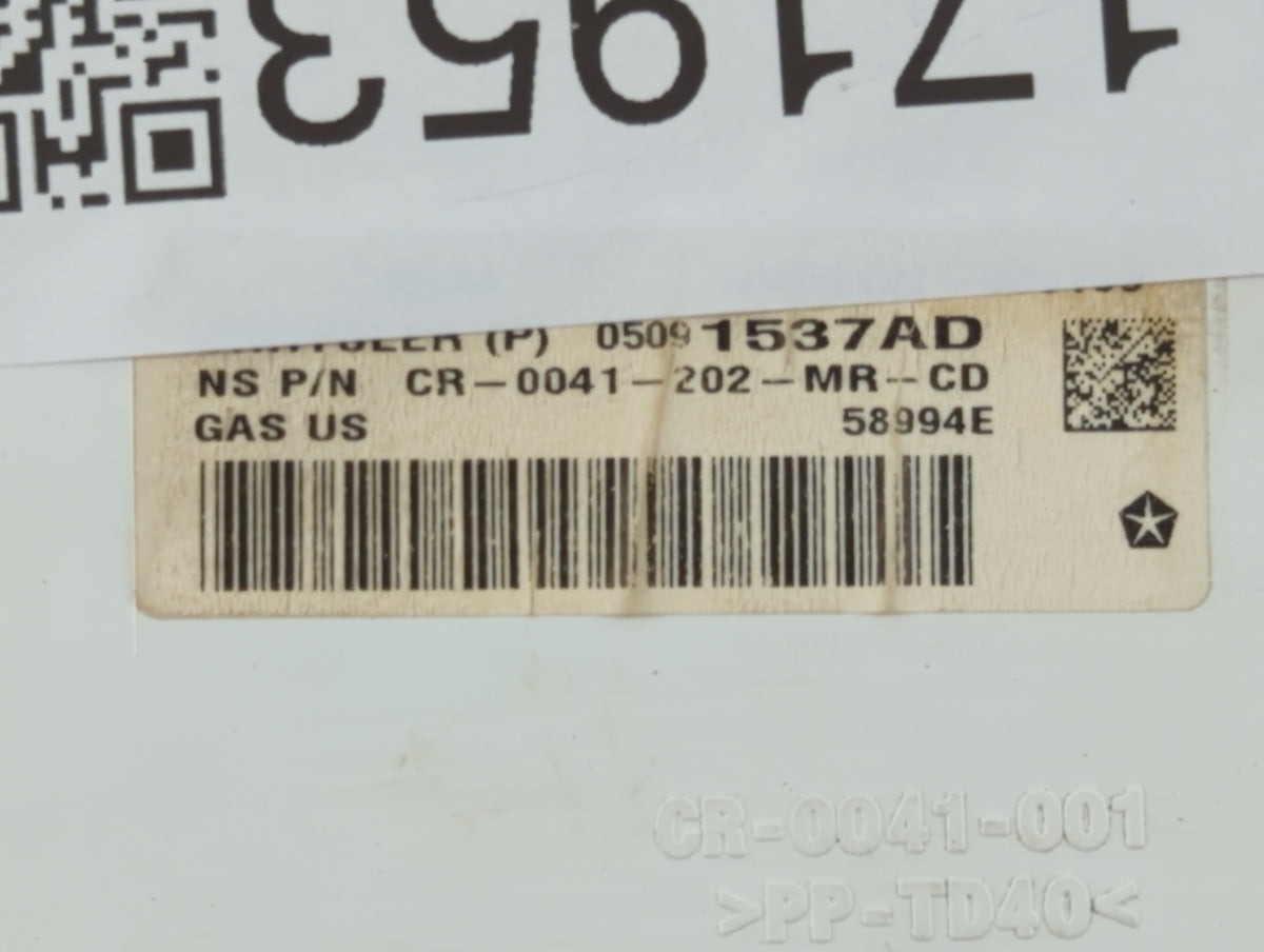 2013 Dodge Journey Instrument Cluster Speedometer Gauges P/N:05091537AD Miles: Fits OEM Used Auto Parts - Oemusedautoparts1.
