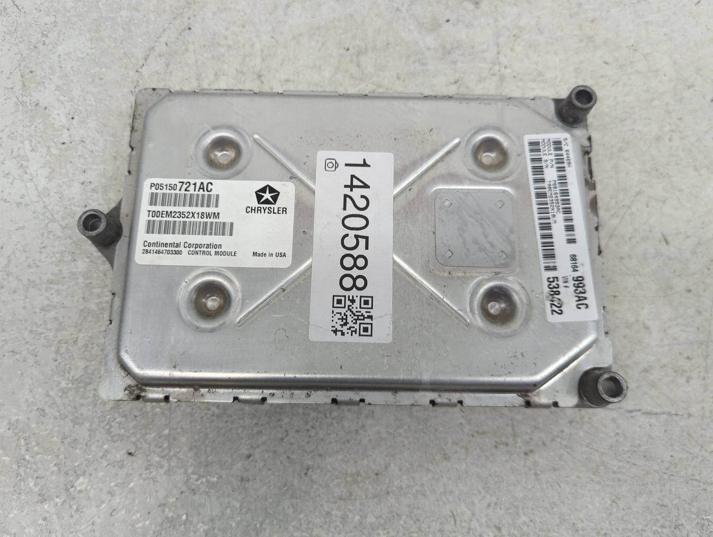 2013 Dodge Journey PCM Engine Control Computer ECU ECM PCU OEM P/N:P05150721AC P68164993AC Fits OEM Used Auto Parts - Oemuse