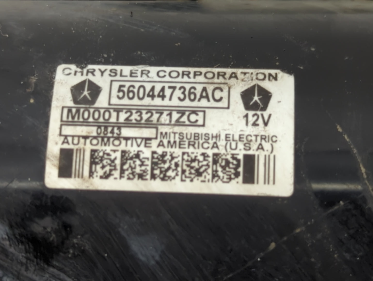 2013 Dodge Ram 1500 Car Starter Motor Solenoid OEM P/N:56044736AC Fits OEM Used Auto Parts - Oemusedautoparts1.com