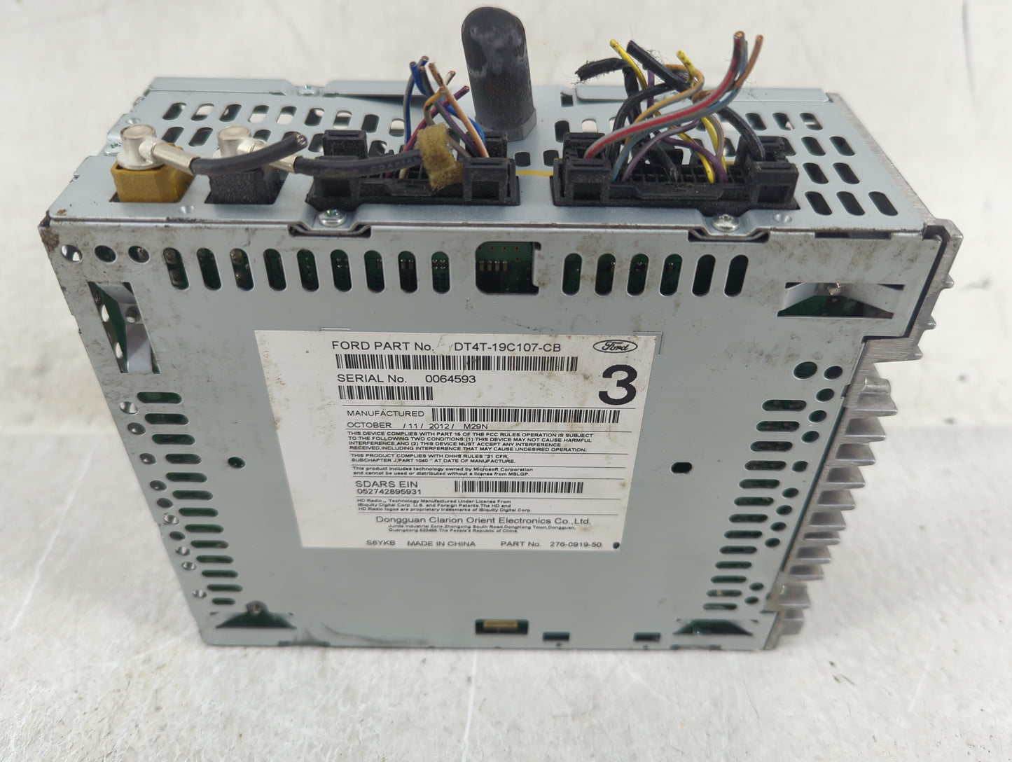 2013 Ford Edge Radio AM FM Cd Player Receiver Replacement P/N:DT4T-19C107-CB Fits OEM Used Auto Parts - Oemusedautoparts1.co