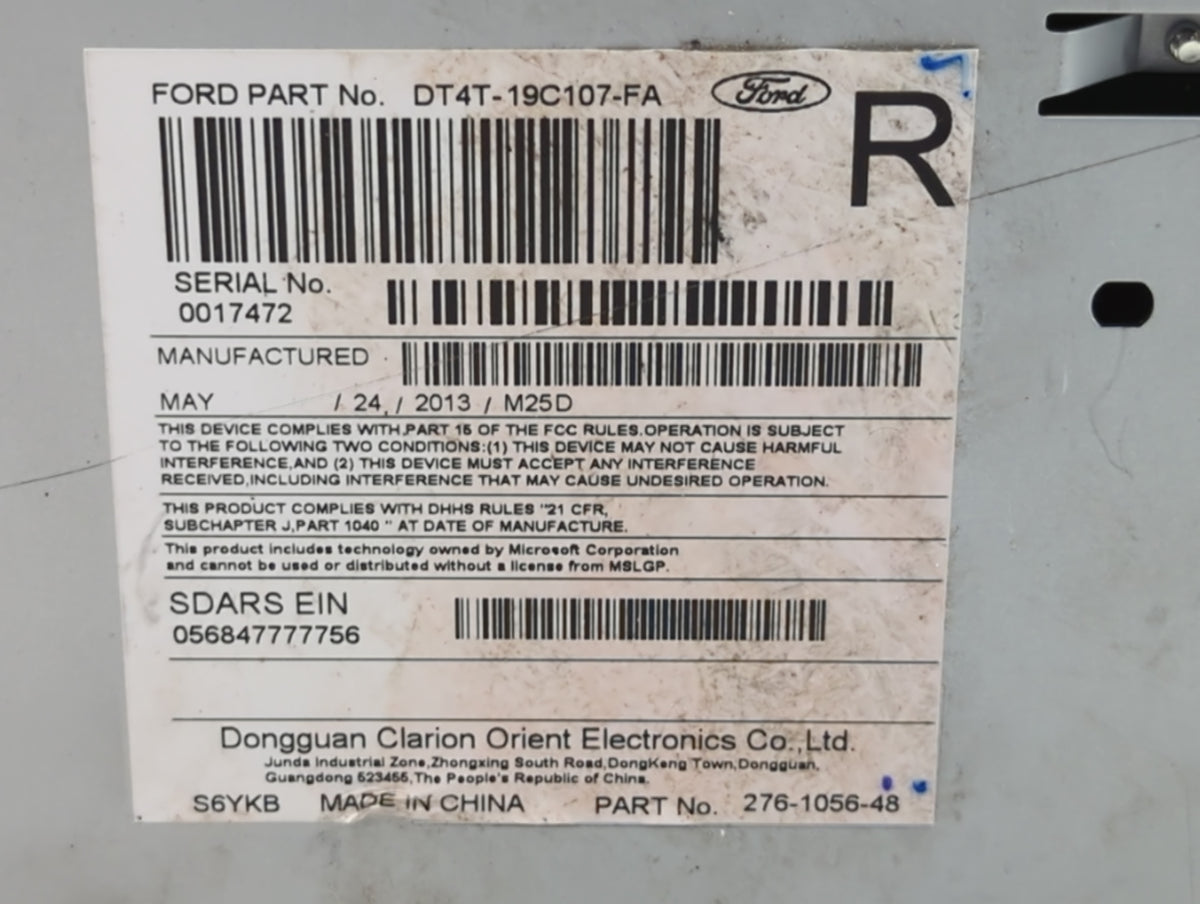 2013-2013 Ford Edge Am Fm Cd Player Radio Receiver 732058 - Oemusedautoparts1.com