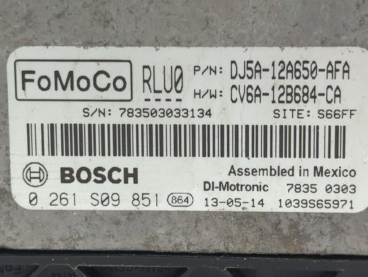 2013-2016 Ford Escape PCM Engine Control Computer ECU ECM PCU OEM P/N:DJ5A-12A650-AFA Fits Fits 2013 2014 2015 2016 OEM Used Auto Parts