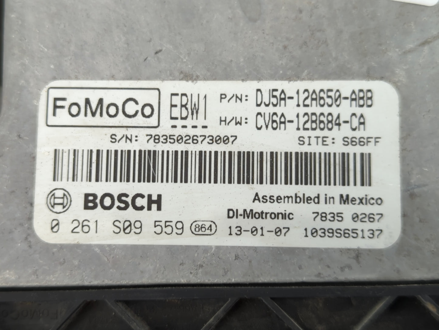 2013-2016 Ford Escape PCM Engine Control Computer ECU ECM PCU OEM P/N:0 261 S09 559 CV6A-12B684-CA Fits Fits 2013 2014 2015