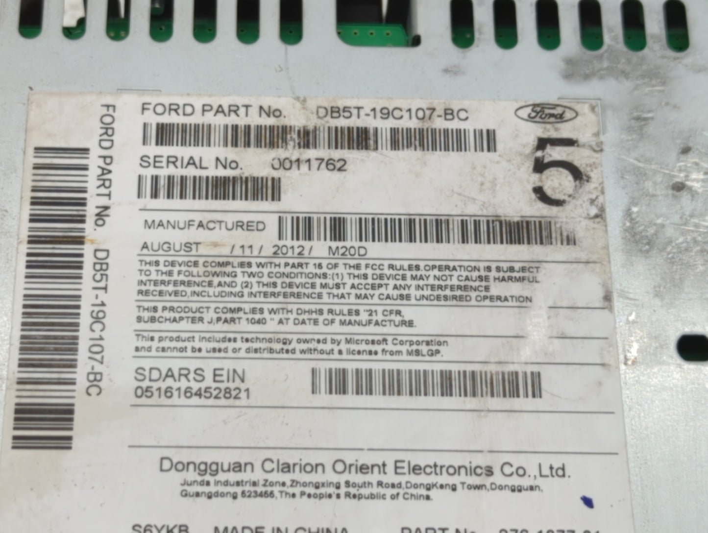 2013-2013 Ford Explorer Am Fm Cd Player Radio Receiver - Oemusedautoparts1.com