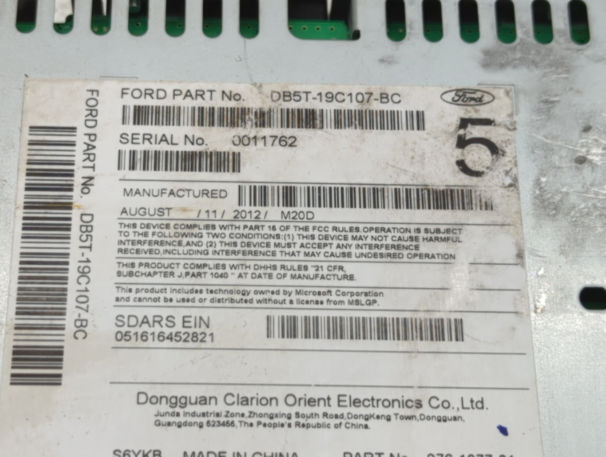 2013-2013 Ford Explorer Am Fm Cd Player Radio Receiver 725706 - Oemusedautoparts1.com