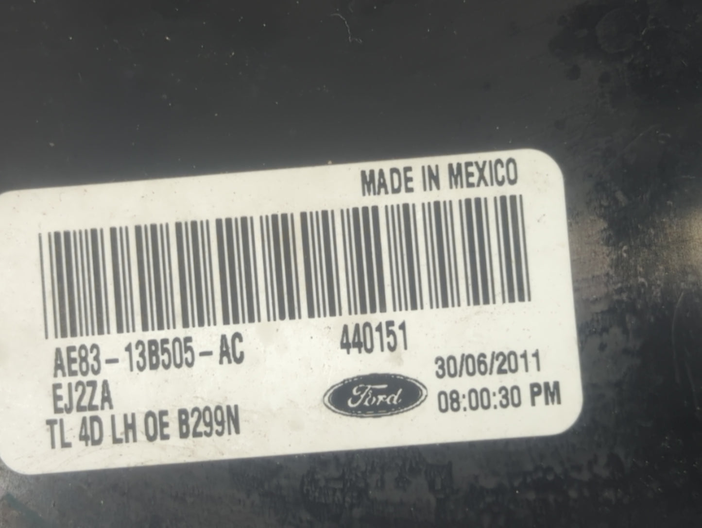2011-2013 Ford Fiesta Tail Light Assembly Driver Left OEM P/N:AE83-13B505-AC Fits Fits 2011 2012 2013 OEM Used Auto Parts -