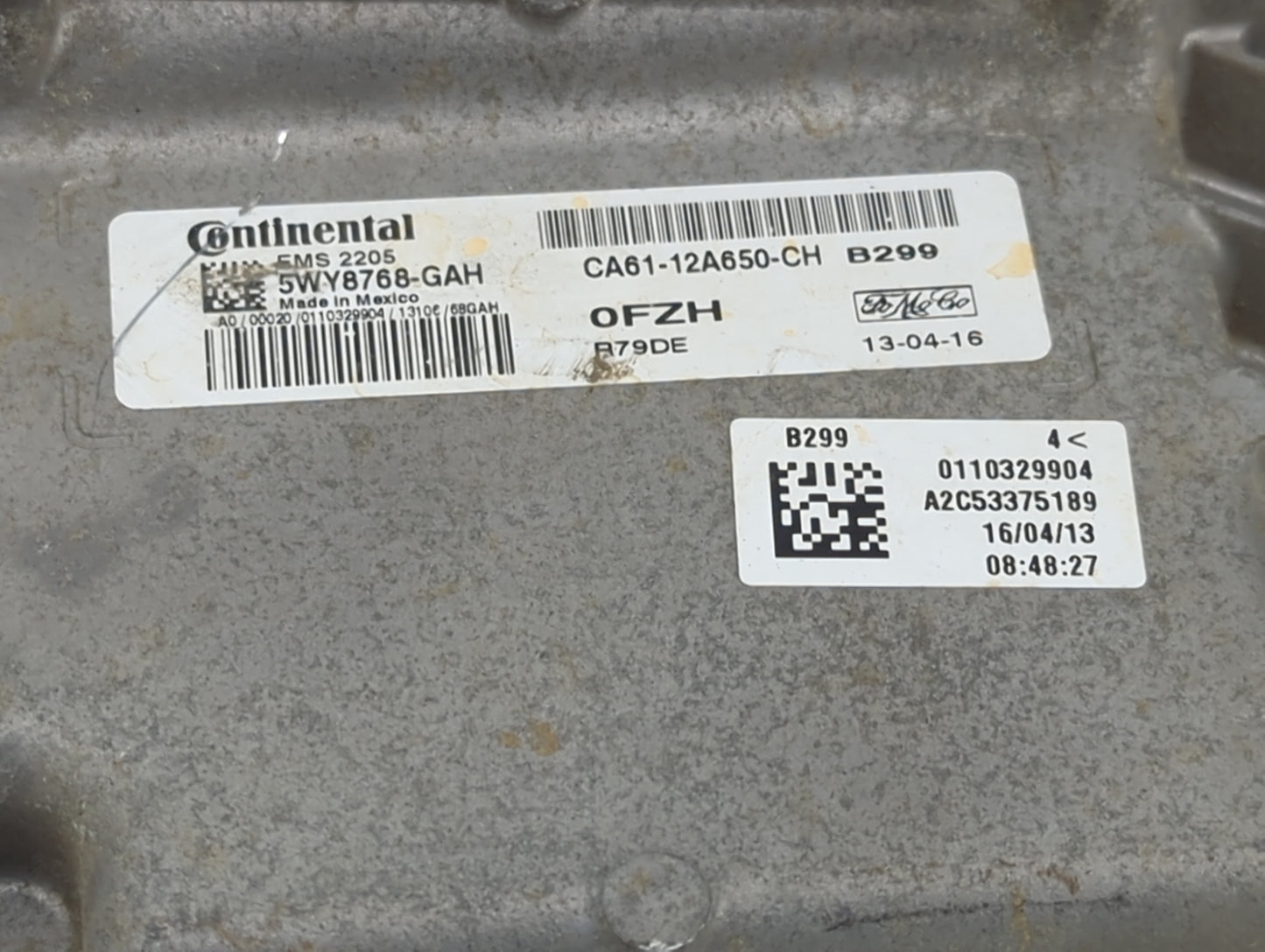 2012-2013 Ford Fiesta PCM Engine Control Computer ECU ECM PCU OEM P/N:5WY8768-GAH CA61-12A650-CH, A2C53186083 Fits Fits 2012