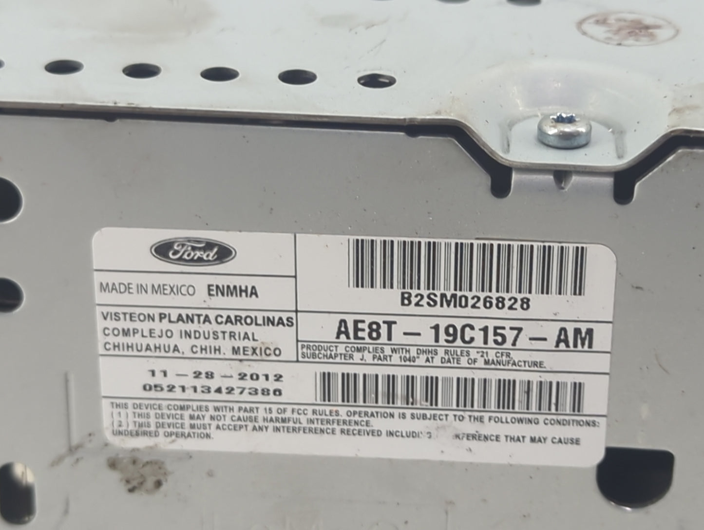 2011-2013 Ford Fiesta Radio AM FM Cd Player Receiver Replacement P/N:AE8T-19C157-AM B2SM026828 Fits Fits 2011 2012 2013 OEM