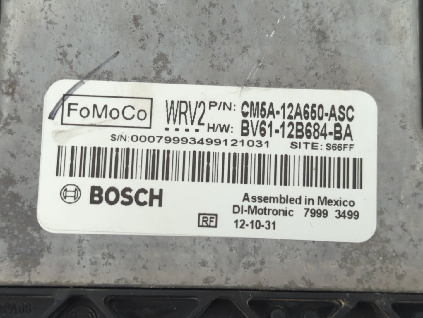 2012-2013 Ford Focus PCM Engine Control Computer ECU ECM PCU OEM P/N:BV61-12B684-BA CM6A-12A650-ASC Fits Fits 2012 2013 OEM