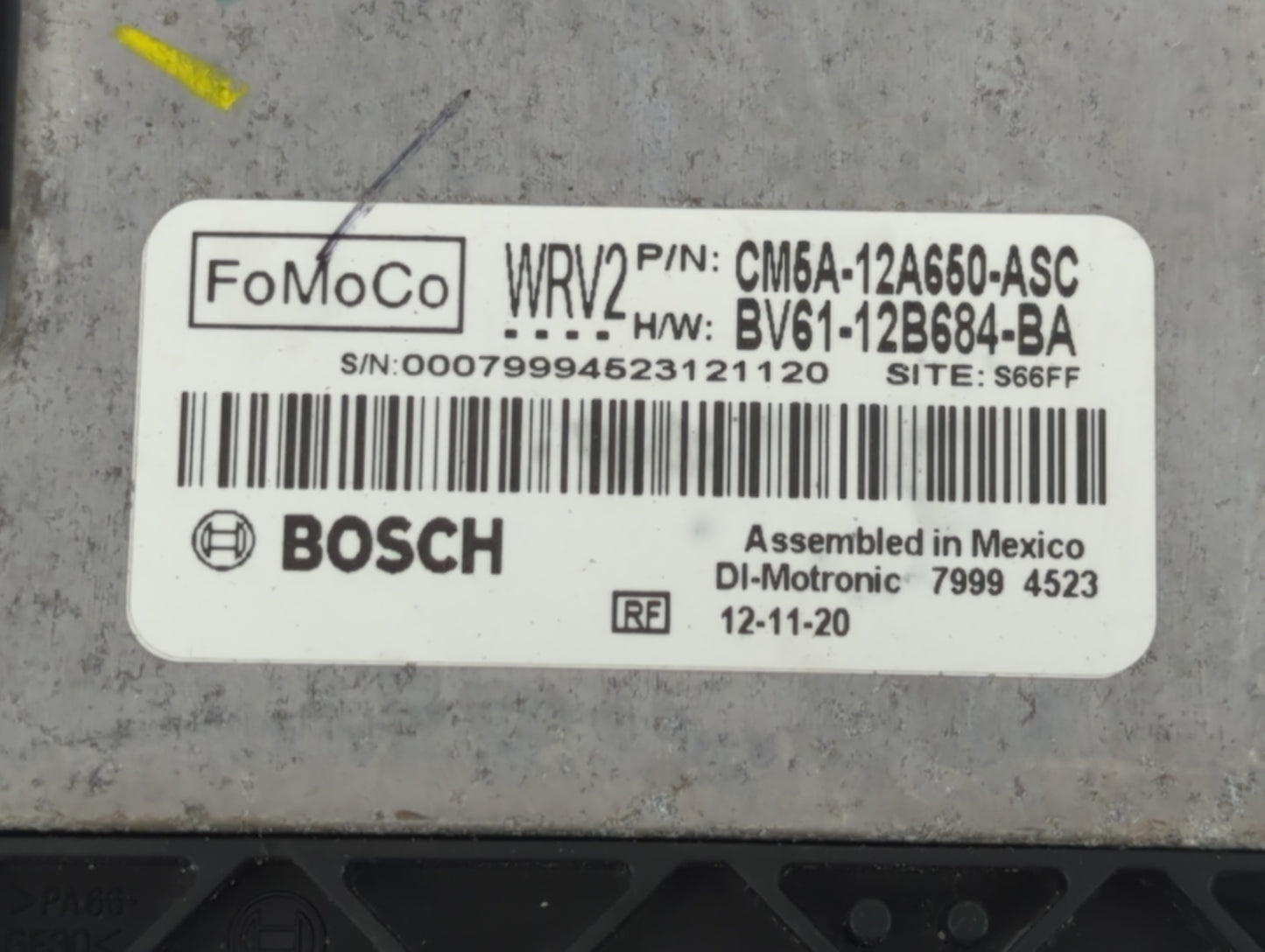2012-2013 Ford Focus PCM Engine Control Computer ECU ECM PCU OEM P/N:CM5A-12A650-ASC Fits Fits 2012 2013 OEM Used Auto Parts
